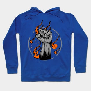 hand fire illustration Hoodie